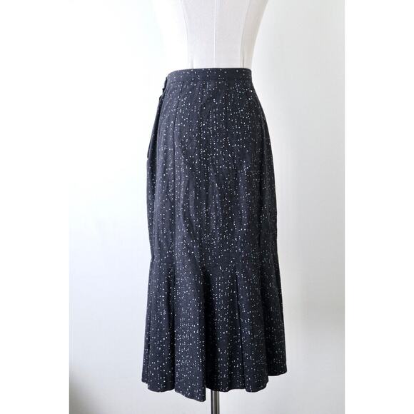 Vintage 1980s A. Byer High Waisted Mermaid Midi Skirt Retro Dot Print - Picture 7 of 10